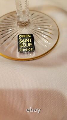 Saint Louis Apollo Gold Trimmed Crystal Glasses France 1982 set of 4