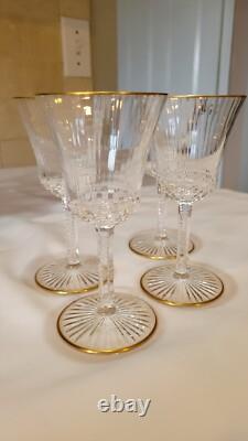 Saint Louis Apollo Gold Trimmed Crystal Glasses France 1982 set of 4