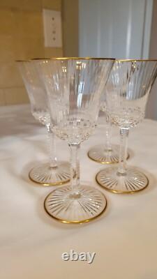 Saint Louis Apollo Gold Trimmed Crystal Glasses France 1982 set of 4