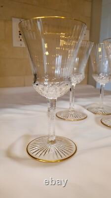 Saint Louis Apollo Gold Trimmed Crystal Glasses France 1982 set of 4