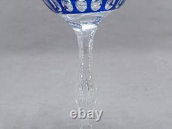 Saint Louis Cobalt Cut to Clear & Gilt #1001 Lafayette Stem Hock Wine Glass