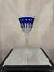 Saint Louis Crystal Tommy 7-3/4 Blue Cut To Clear Wine Glass Goblet