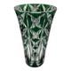 Saint Louis Cut Glass Flower Vase Crystal Green Art Interior Engraved Unused