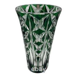 Saint Louis Cut Glass Flower Vase Crystal Green Art Interior Engraved Unused