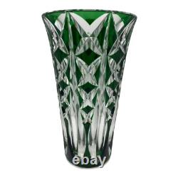 Saint Louis Cut Glass Flower Vase Crystal Green Art Interior Engraved Unused