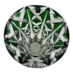 Saint Louis Cut Glass Flower Vase Crystal Green Art Interior Engraved Unused