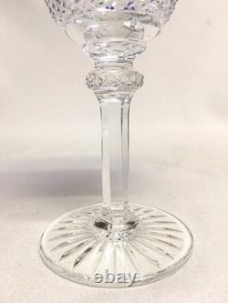 Saint Louis TOMMY Blue Cut To Clear Crystal Glass 6 Claret Wine Goblet France
