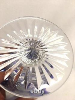 Saint Louis TOMMY Blue Cut To Clear Crystal Glass 6 Claret Wine Goblet France