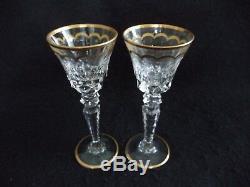 Saint Louis cut crystal Excellence 2 cordials liqueur stems glasses-3pairs total