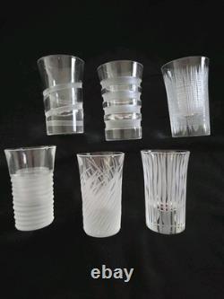 Salviati Venezia Murano Cut Crystal Set Of 6 Vodka Or Shot Glasses, Venice