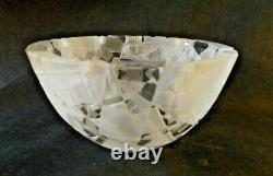 Sasaki Modern Cubist Cut-to-frost Crystal Bowl Artist Signed