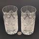 Set 2 Bohemian Czech Republic Cut Crystal Glass Peacock Highball Long Tumblers