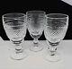 Set 3 Waterford Cashel White Wine Glass Cut Crystal 4 1/2 Discontinued