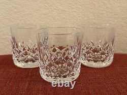 Set 3 Waterford Lismore Cut Crystal Old Fashioned Tumbler Glasses 3 3/8