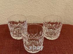 Set 3 Waterford Lismore Cut Crystal Old Fashioned Tumbler Glasses 3 3/8