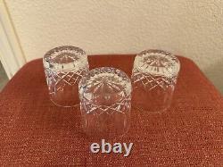 Set 3 Waterford Lismore Cut Crystal Old Fashioned Tumbler Glasses 3 3/8