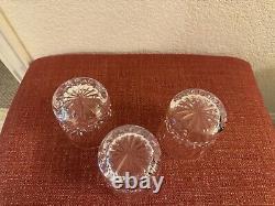 Set 3 Waterford Lismore Cut Crystal Old Fashioned Tumbler Glasses 3 3/8