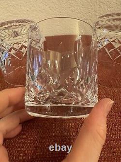 Set 3 Waterford Lismore Cut Crystal Old Fashioned Tumbler Glasses 3 3/8