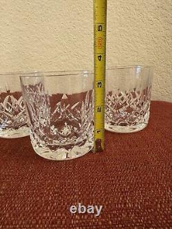 Set 3 Waterford Lismore Cut Crystal Old Fashioned Tumbler Glasses 3 3/8