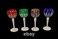 Set 4 Ajka Godinger Dynasty Hungary Wine Stem Glass Cut To Clear Crystal
