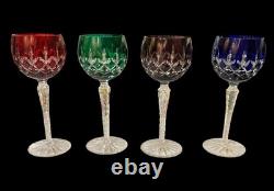 Set 4 Ajka Godinger Dynasty Hungary Wine Stem Glass Cut To Clear Crystal