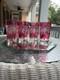 Set 4 NACHTMANN TRAUBE Cranberry CUT TO CLEAR HIGHBALLS GermanyBlown Glass