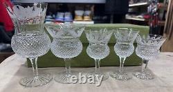 Set 5 Edinburgh Scotland Thistle Pattern Cut Crystal Glasses 6.5 4-7/8 4-1/2
