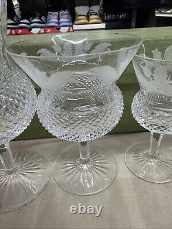 Set 5 Edinburgh Scotland Thistle Pattern Cut Crystal Glasses 6.5 4-7/8 4-1/2