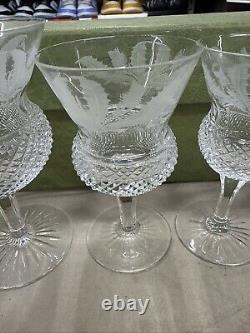 Set 5 Edinburgh Scotland Thistle Pattern Cut Crystal Glasses 6.5 4-7/8 4-1/2