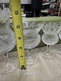 Set 5 Edinburgh Scotland Thistle Pattern Cut Crystal Glasses 6.5 4-7/8 4-1/2