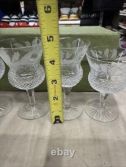 Set 5 Edinburgh Scotland Thistle Pattern Cut Crystal Glasses 6.5 4-7/8 4-1/2