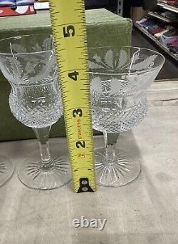 Set 5 Edinburgh Scotland Thistle Pattern Cut Crystal Glasses 6.5 4-7/8 4-1/2
