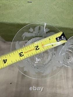 Set 5 Edinburgh Scotland Thistle Pattern Cut Crystal Glasses 6.5 4-7/8 4-1/2