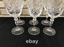 Set 6 Galway Kylemore Wine Water Goblet Glass Cut Crystal Stemware Ireland 7
