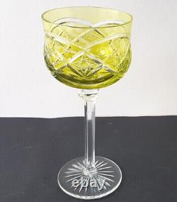 Set 6 Wine Glasses Crystal Glas Flashed Glass Hand Cut Val St. Lambert N457