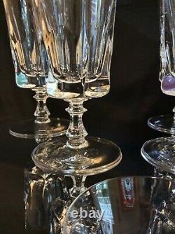 Set 9 Gorham Crystal Cathedral Footed Iced Tea Glasses Vintage Cut Crystal