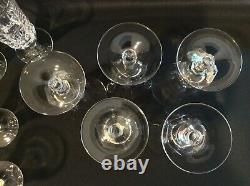 Set 9 Gorham Crystal Cathedral Footed Iced Tea Glasses Vintage Cut Crystal