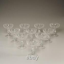 Set Of (10) Royal Leerdam Netherlands Cut Crystal Champagne/sherbet Glasses