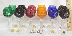 Set Of 12 Colorful German Cut Crystal Cordials 5