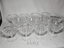 Set Of 12 Signed Waterford Mourne Cut Crystal Low Sherbert Glasses 3 1/2 High