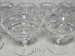 Set Of 12 Signed Waterford Mourne Cut Crystal Low Sherbert Glasses 3 1/2 High