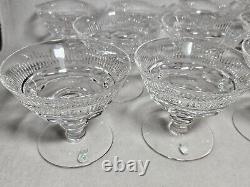 Set Of 12 Signed Waterford Mourne Cut Crystal Low Sherbert Glasses 3 1/2 High