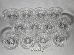 Set Of 12 Signed Waterford Mourne Cut Crystal Low Sherbert Glasses 3 1/2 High