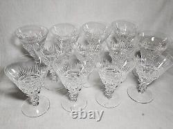 Set Of 12 Signed Waterford Mourne Cut Crystal Water Goblets Vintage