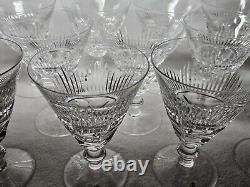 Set Of 12 Signed Waterford Mourne Cut Crystal Water Goblets Vintage