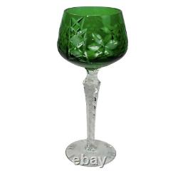 Set Of 3 Vintage Bohemian Cut Lead Crystal Clear Wine Stem Glass 7 7/8