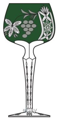 Set Of 3 Vintage Bohemian Cut Lead Crystal Clear Wine Stem Glass 7 7/8