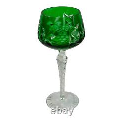 Set Of 3 Vintage Bohemian Cut Lead Crystal Clear Wine Stem Glass 7 7/8