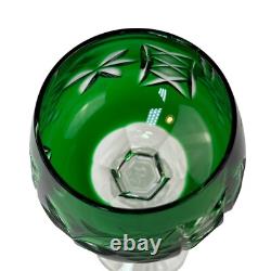 Set Of 3 Vintage Bohemian Cut Lead Crystal Clear Wine Stem Glass 7 7/8