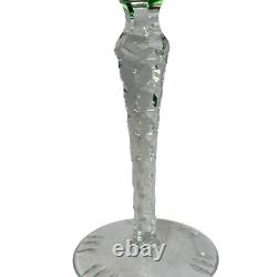 Set Of 3 Vintage Bohemian Cut Lead Crystal Clear Wine Stem Glass 7 7/8